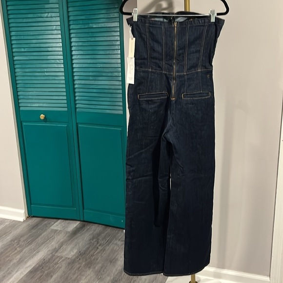 Anthropologie NWT Strapless Denim Corset Jumpsuit - 8 (runs small) - Picture 10 of 15
